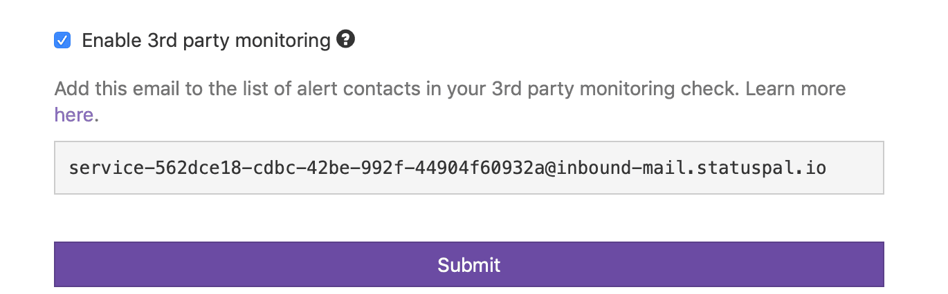 Status page 3rd Party Monitored Services (incident automation)
