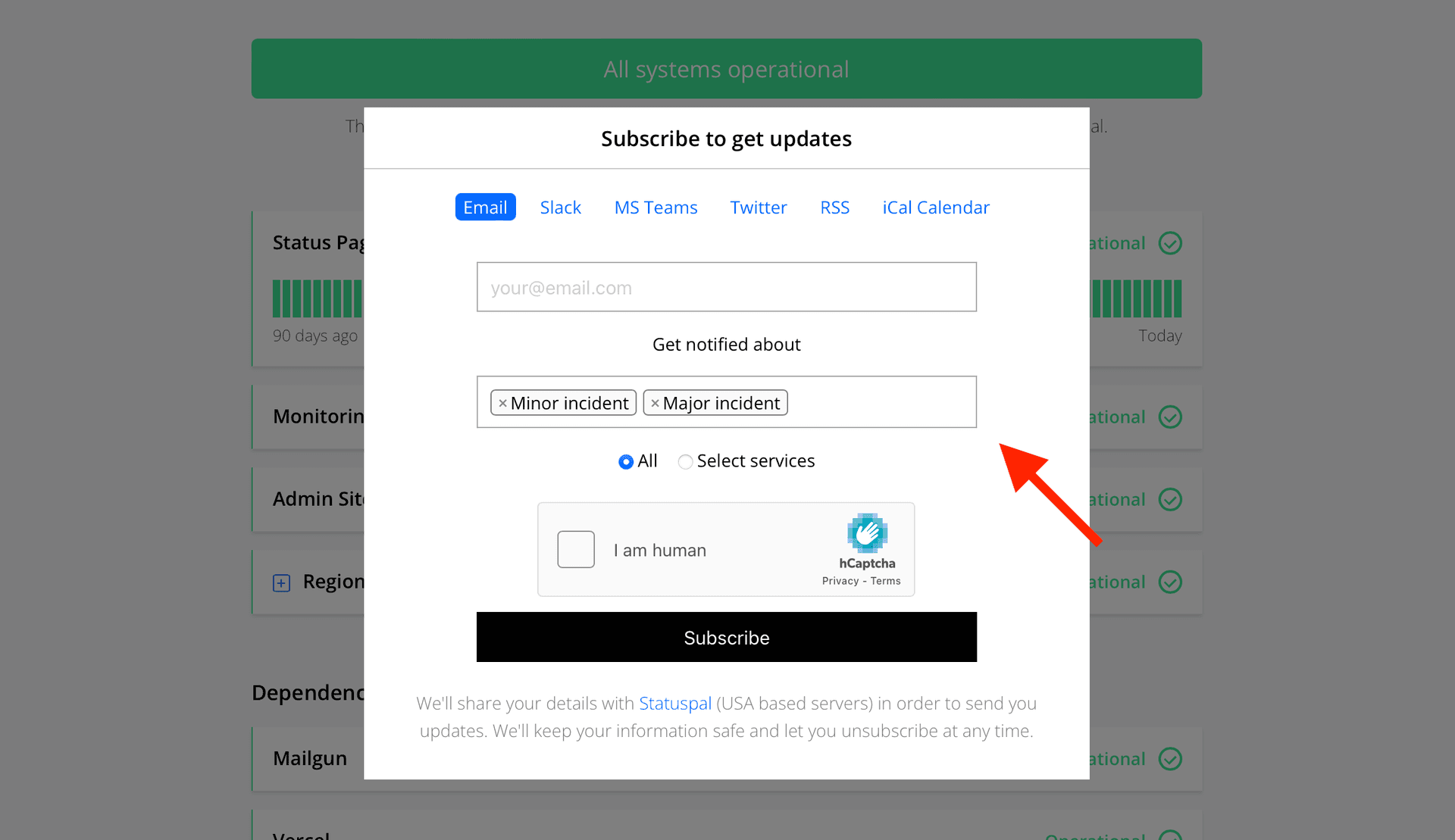 Changelog - Filter subscription notifications by incident type/severity, Twitter integration fixed, and more!