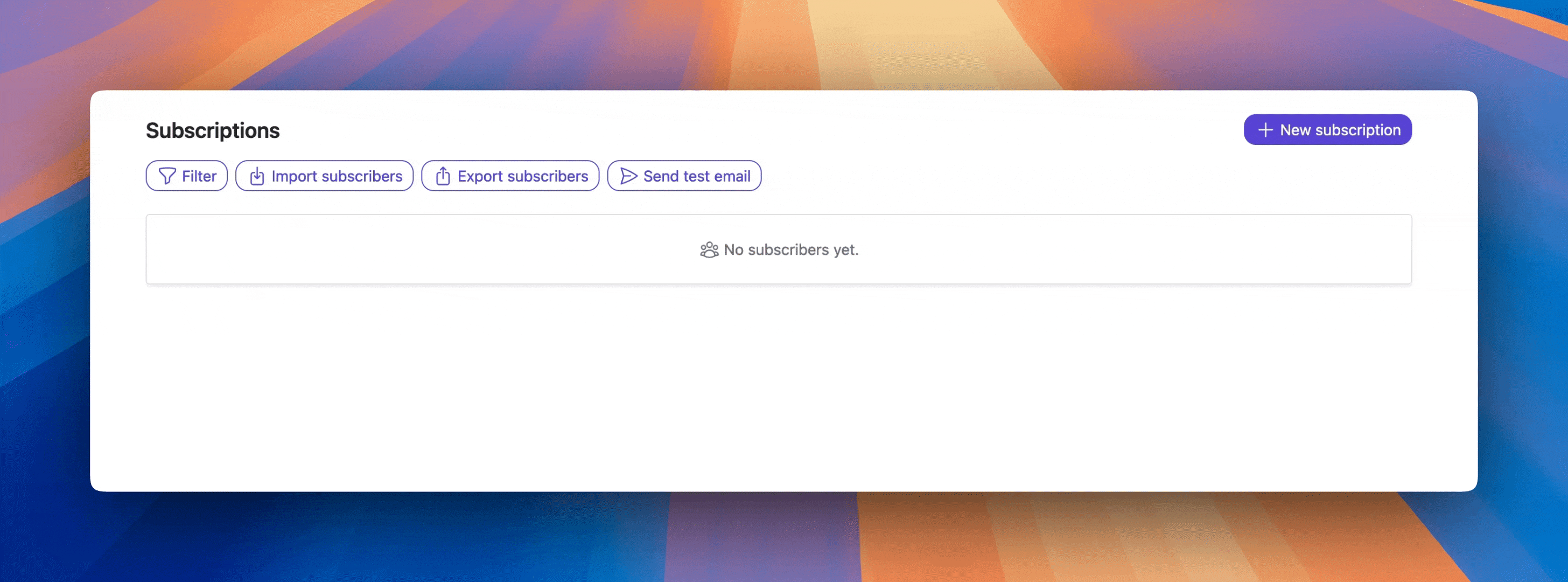 status page subscription filter