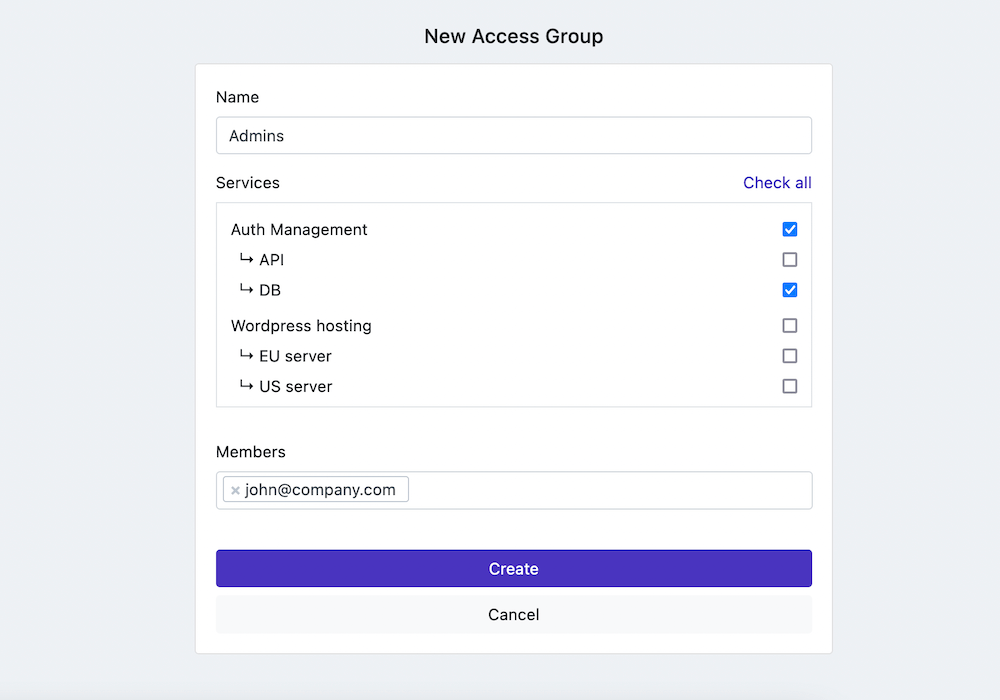 Audience specific status page