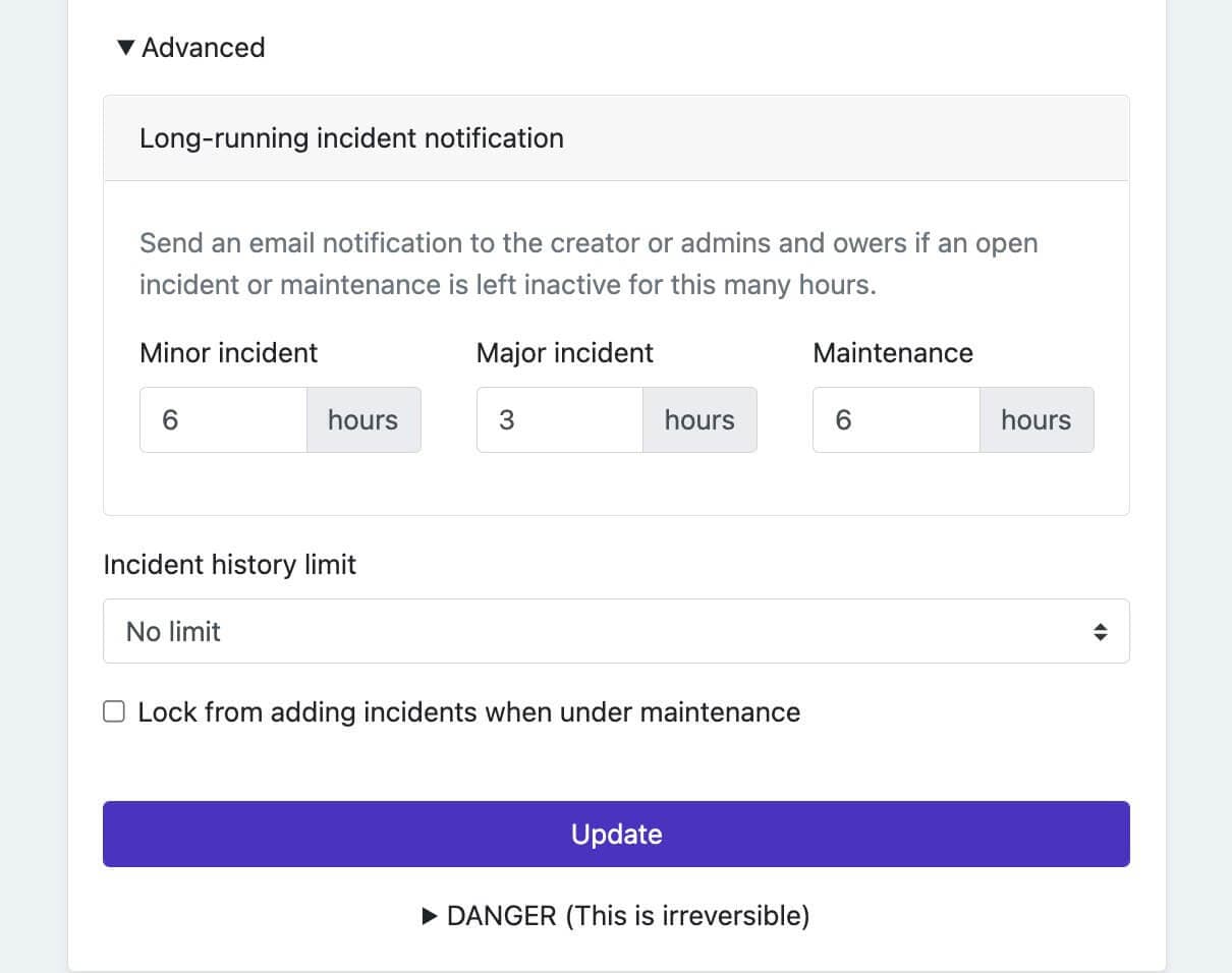 Ongoing maintenance lock