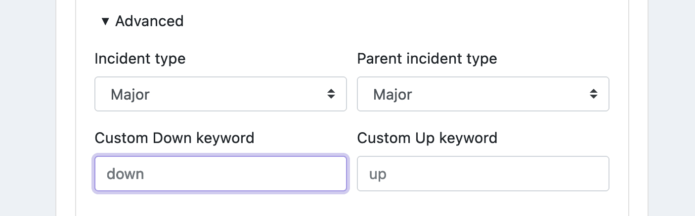 Third party monitored service, incident automation cusrom keywords
