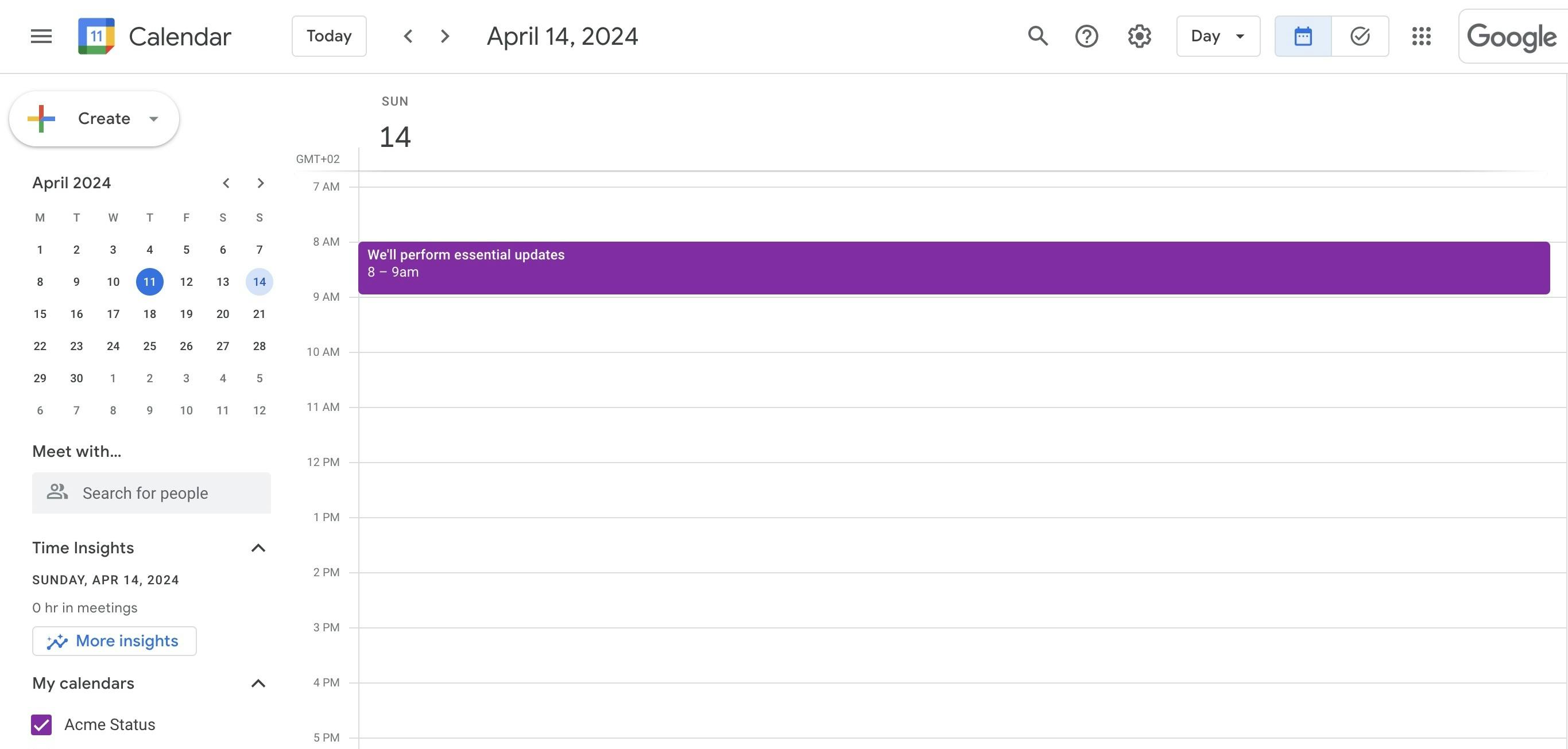 Google Calendar integration screenshot 1
