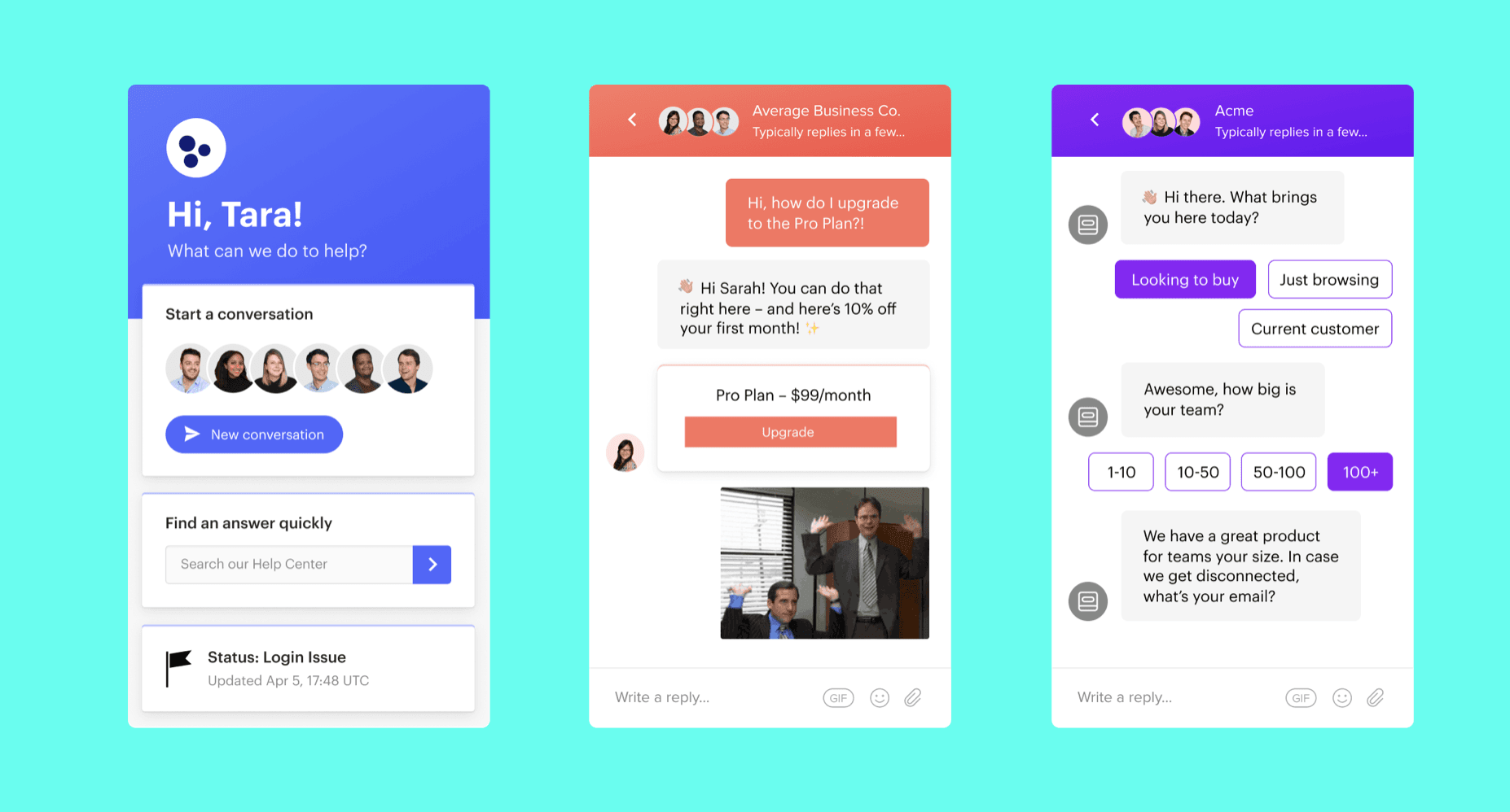 Intercom integration screenshot 1