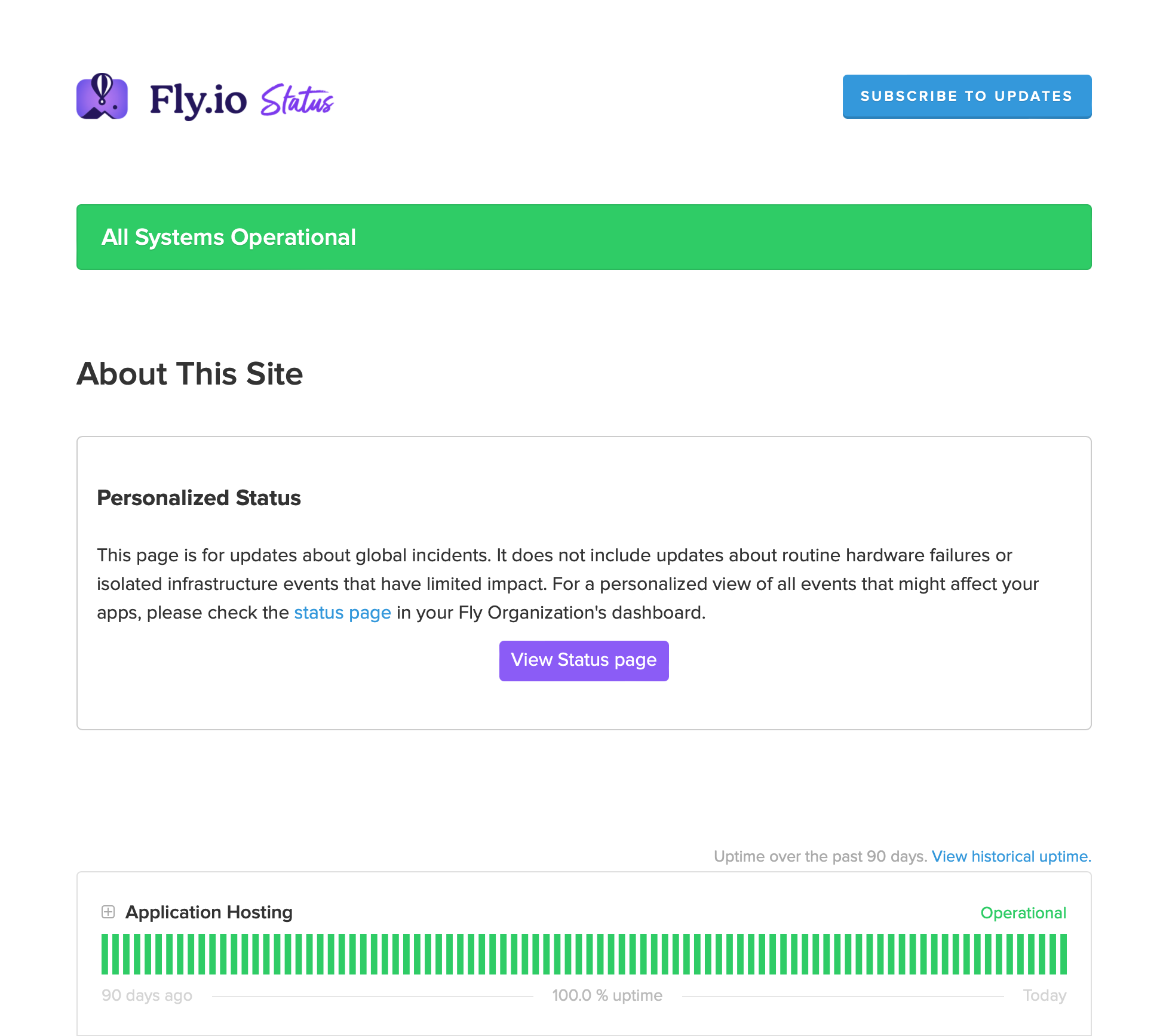 Fly.io status page